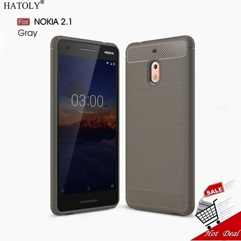 Чехол для Nokia 2 1 TA 1084 резиновый и мягкий чехол из ТПУ углеродного волокна 2018 чехлы