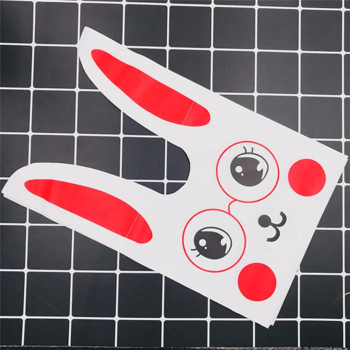 Red Glasses Rabbit Kawaii Пасхальный кролик печенье мешок 100 шт./упак. Свадебные украшения в форме милых заячьих ушек; Пластик конфетная Подарочная сумка Упаковочные пакеты для вечерние - Цвет: Red Glasses Rabbit
