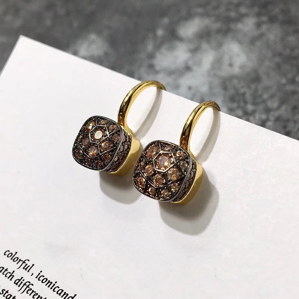 Дизайнерские фирменные серьги-подвески ярких камней для женщин роскошные