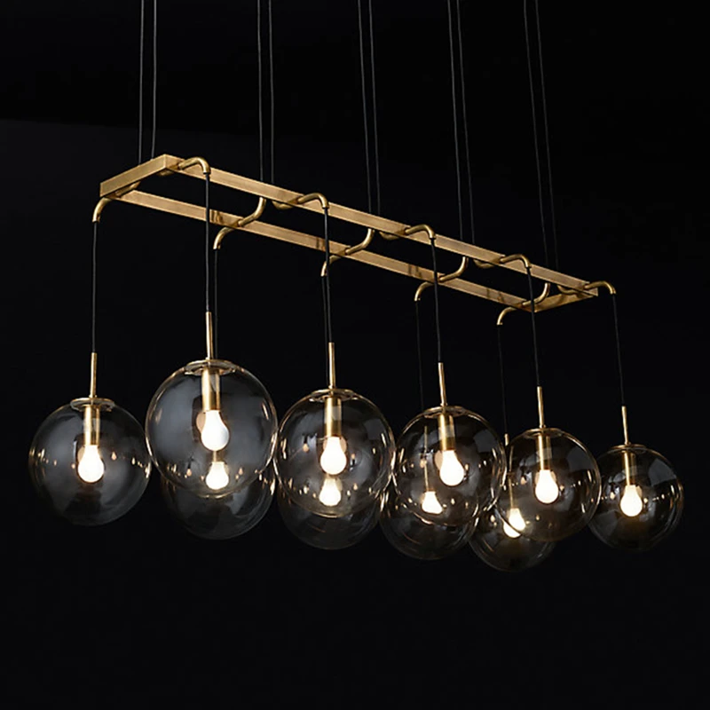 

American Clear Glass Loft Rh Metal E14 Led Chandelier for Dining Room Retro Lustre Luminarias Pendant Chandelier Hanging Lamp