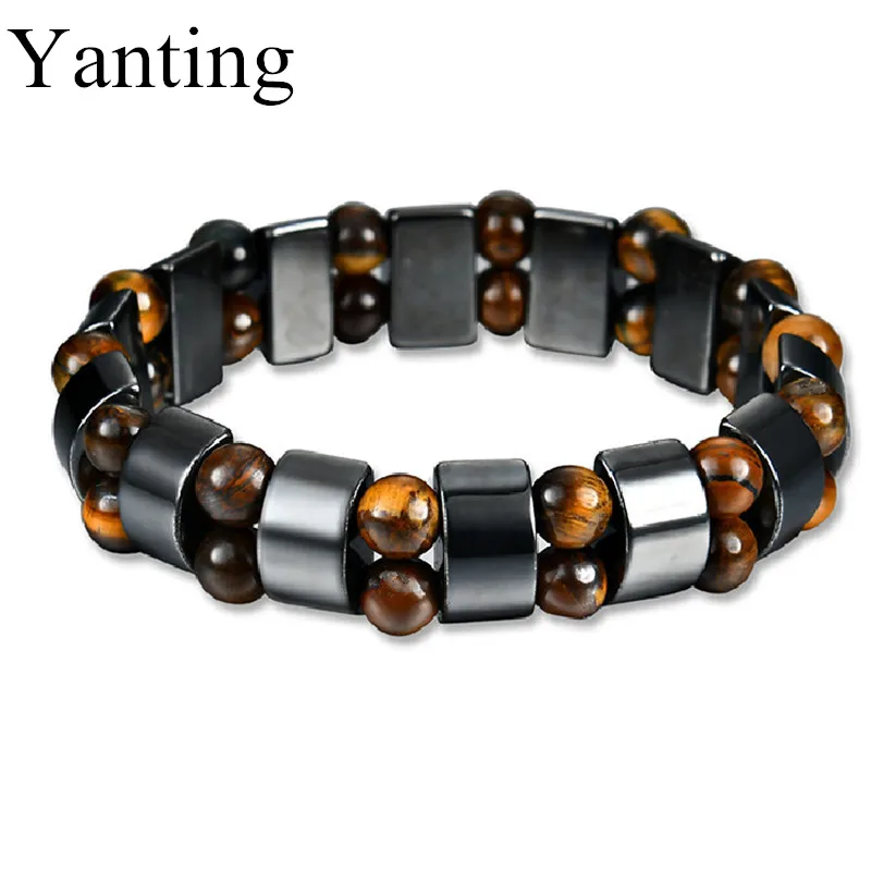 Yanting натуральный камень тигровый глаз браслеты для женщин мужчин ювелирные