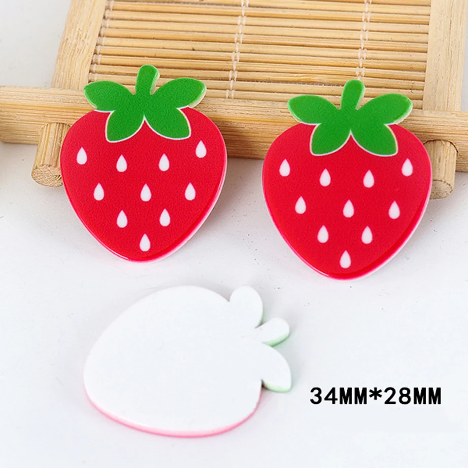 50 шт. микс мультфильм свежие фрукты Ресина вишня яблоко клубника смолы Flatback DIY