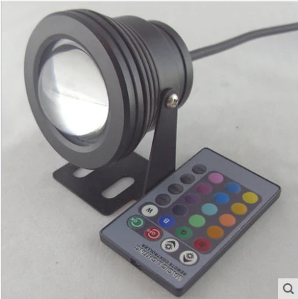 12V 10W RGB LED Underwater Light Waterproof IP68 Fountain Swimming Pool Lamp 16 Colorful Change With 24Key IR Remote