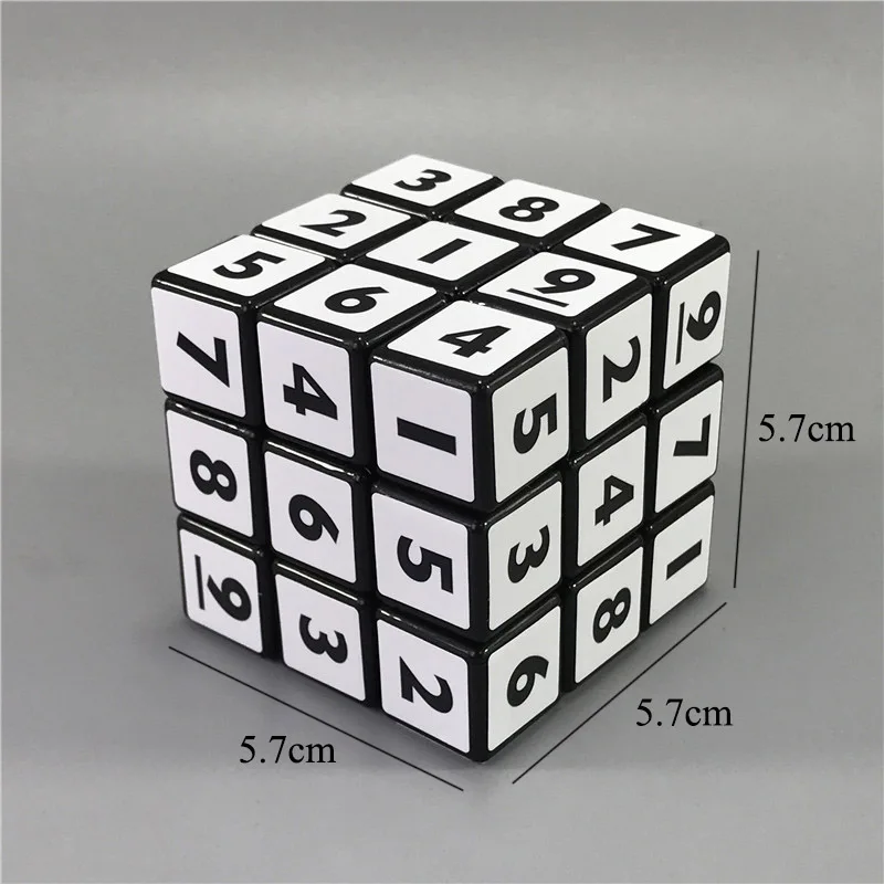 Скорость Sudoku цифровой кубик черное дно белая наклейка 57 мм 3X3X3 Кубик Sudoku магические кубики Развивающие игрушки для детей