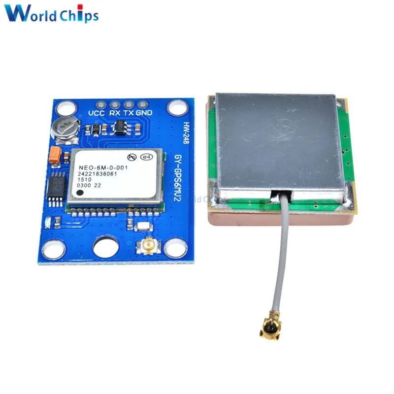 2 шт. 3В-5В NEO-6M GPS модуль GY-GPS6MV2 NEO6MV2 Buit-in EEPROM APM2.5 антенна RS232 TTL плата для управления