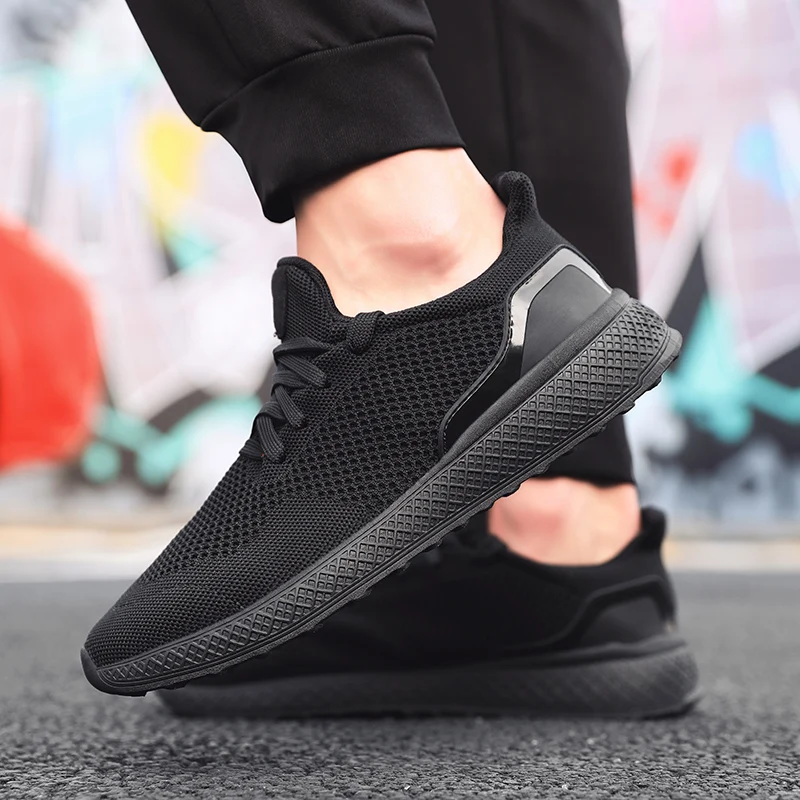 KLYWOO Flyknit Sneakers Men Casual Shoes Running Lace-up Mesh Basket Light Breathable | Обувь