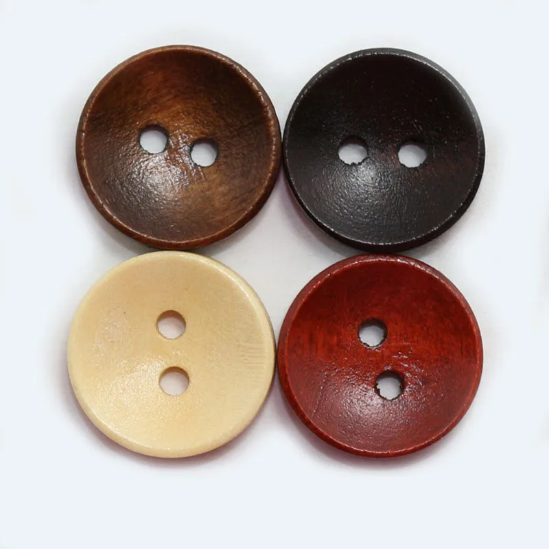100pcs Wholesale natural bowl button 2 eyes round wooden COAT KNIT CARDIGAN shirt buttons C1-25 | Дом и сад