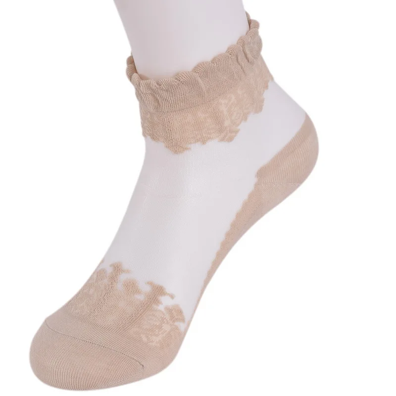 NIBESSER/кружевные носки до щиколотки с рюшами пикантные кружевные женские