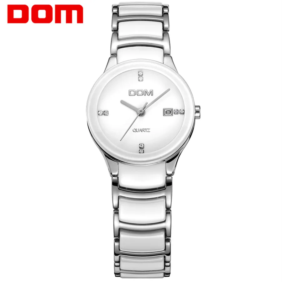 Часы DOM женские водонепроницаемые кварцевые керамические|feminino|feminino relogiofeminino casual |