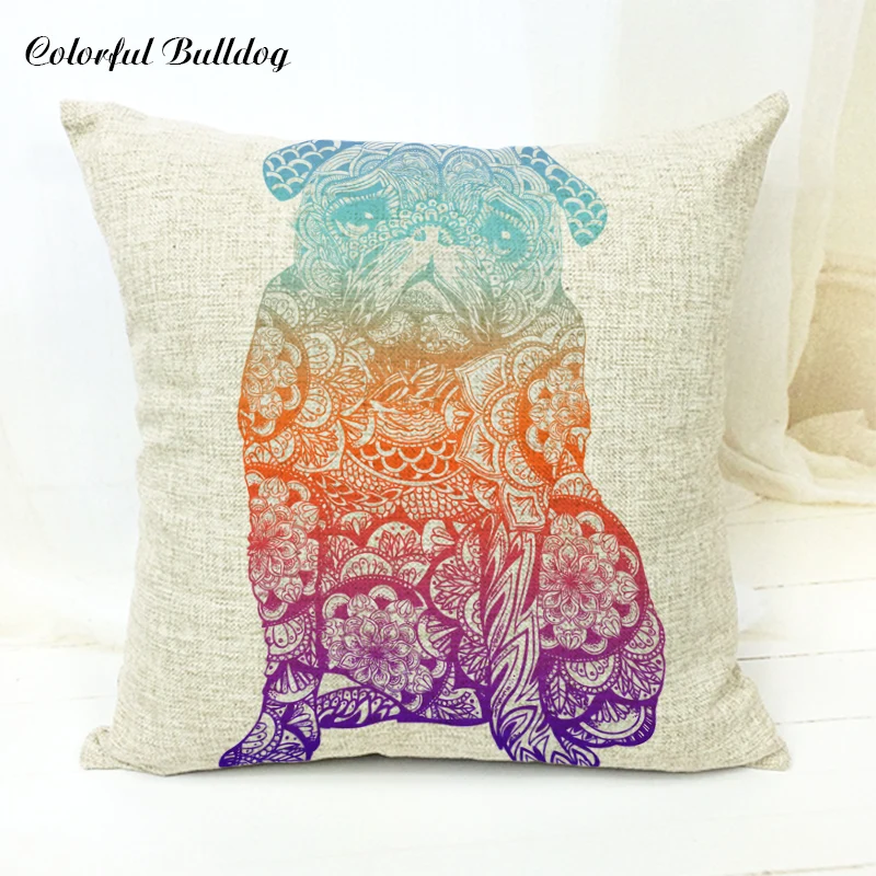 Красочные геометрические чехол для подушки с изображением животных кошка маска