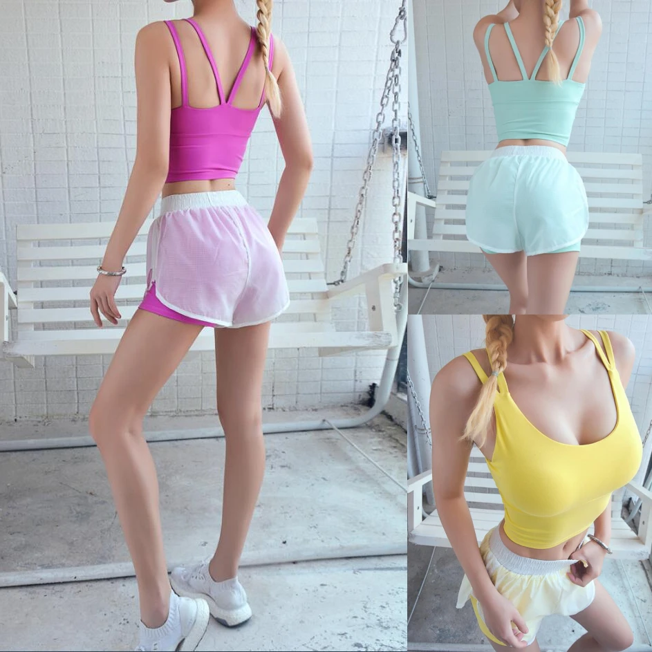 Сексуальный комплект из 2 предметов для йоги спортивная одежда тренажерного зала