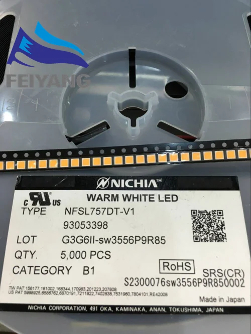 5000 шт NICHIA SMD СВЕТОДИОДНЫЙ 3030 3000K теплый белый 1W 240MA NFSL757DT-V1 освещение применение |