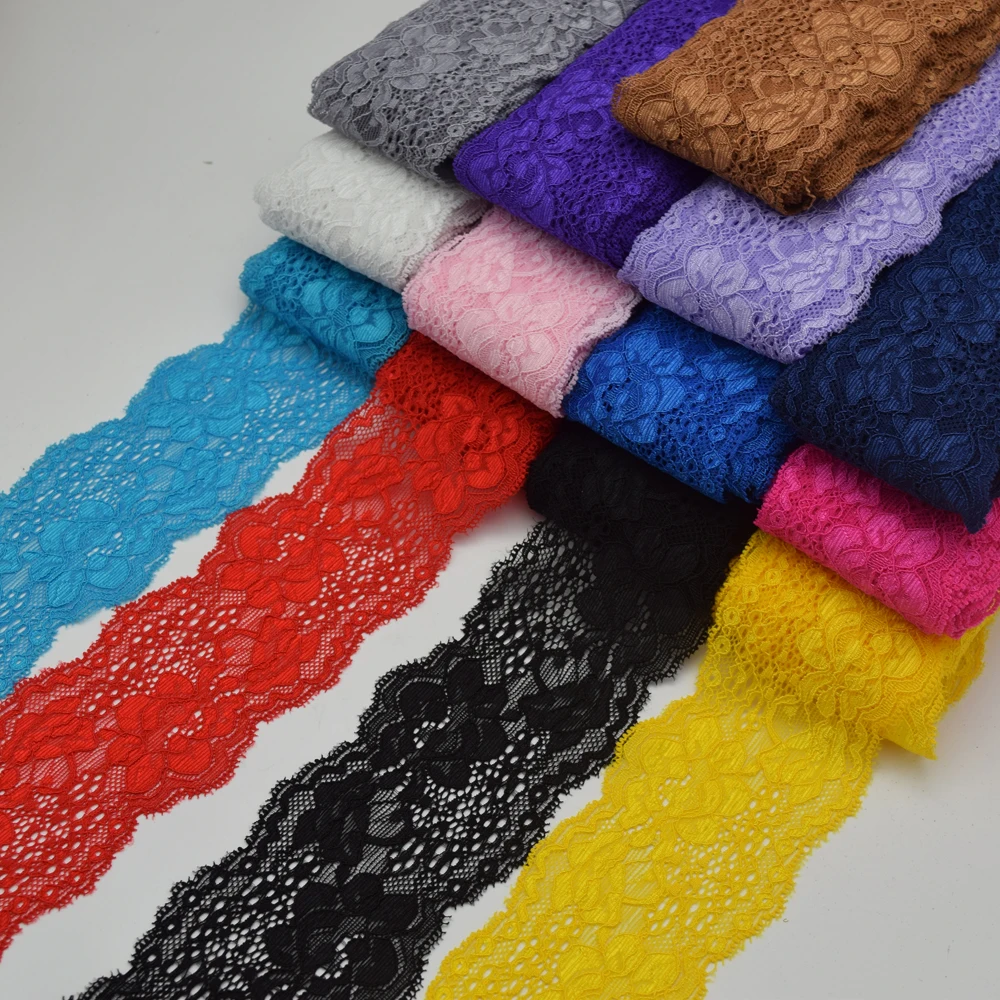 Эластичная кружевная бейка ширина 2 3 дюйма 10 ярдов | Дом и сад