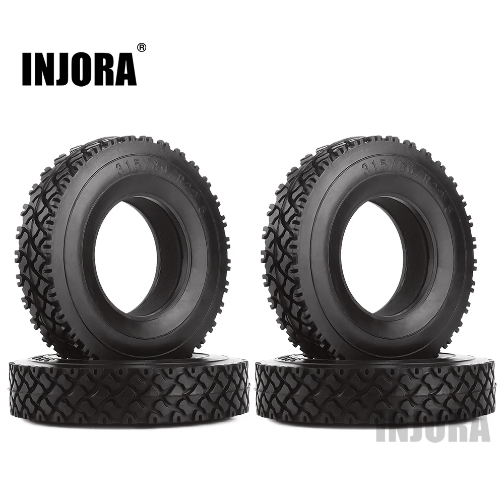 INJORA 4 шт. резиновые шины колеса шины с губкой для 1:14 Tamiya тягач RC автомобиль
