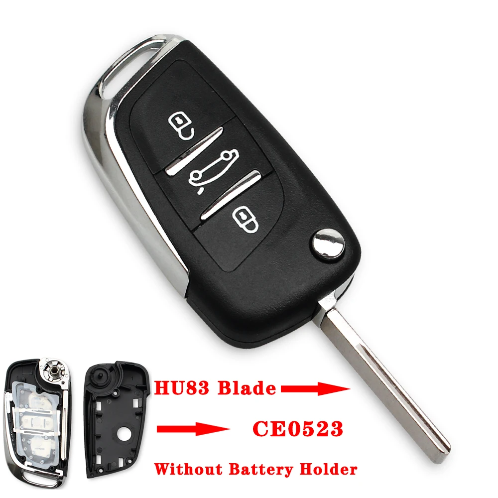 3 Buttons KEYYOU 2/3 кнопки Модифицированный Корпус для автомобильного ключа дистанционного ключа fobr чехол КРЫШКА ДЛЯ Citroen купе VTR C2 C4 C5 C6 C8 Berlingo Xsara Picasso - Цвет: 3 Buttons