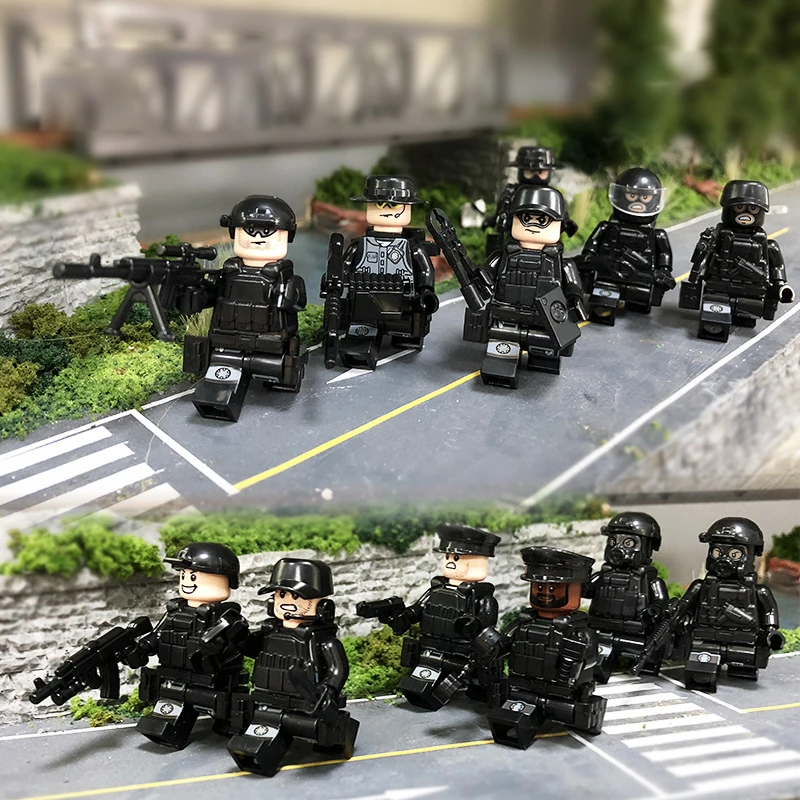 12 шт. фигурки военных солдат строительные блоки оружие игрушки Фигурки с