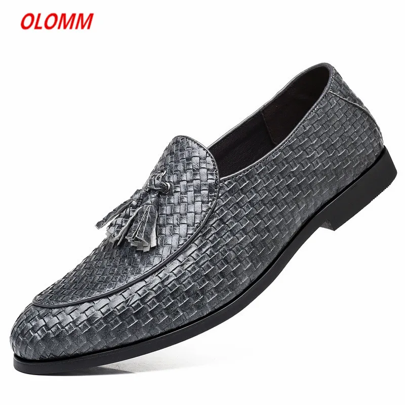 Мужская деловая вязаная обувь с острым носком Модная Повседневная дышащая из