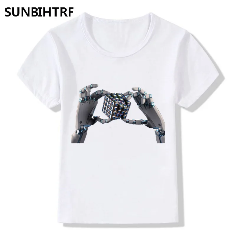 Забавные детские футболки ABC cube детская одежда топы с короткими рукавами для