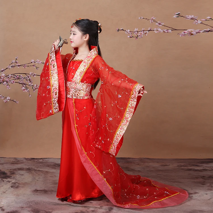 Новая розовая Китайская традиционная одежда hanfu для девочек, праздничные платья для костюмированной вечеринки, костюмы династии Тан для девочек