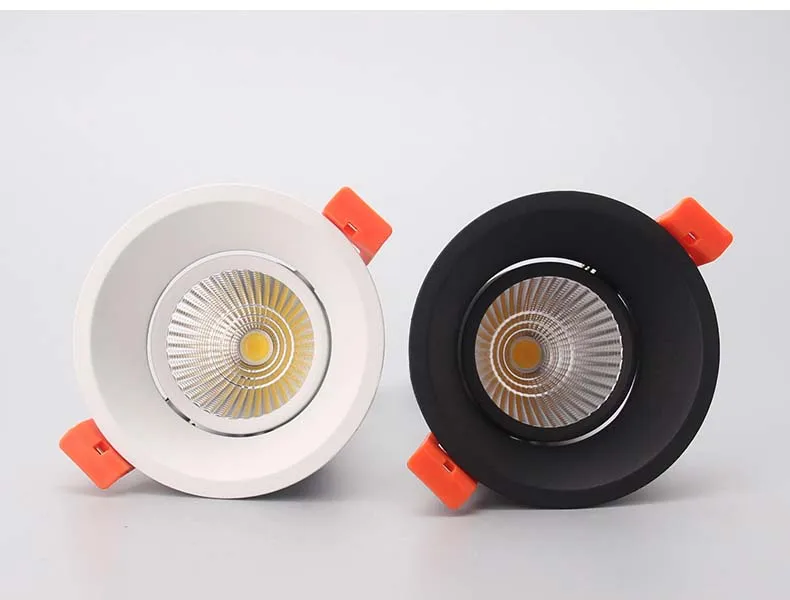Светодиодный светильник 12 Вт COB Ultrabright 7 Вт Светодиодный точечный светильник для гостиной черный встроенный потолочный светильник круглый светильник антибликовый AC85-265V