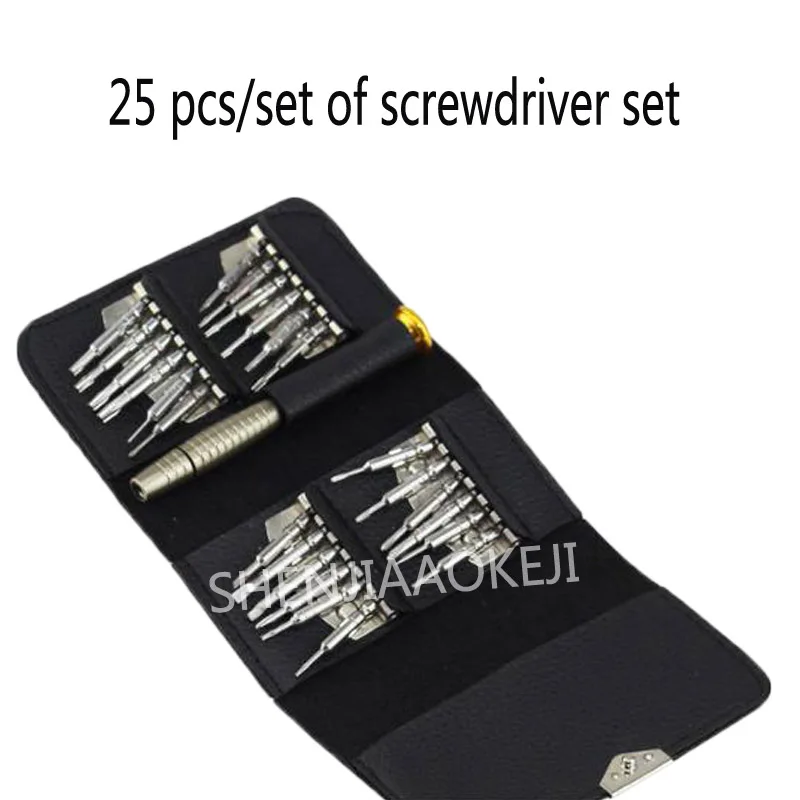 

25 pcs/set precision screwdriver set Hardware Tools Phone Repair Tools Leather Cases CR-V Chrome vanadium steel