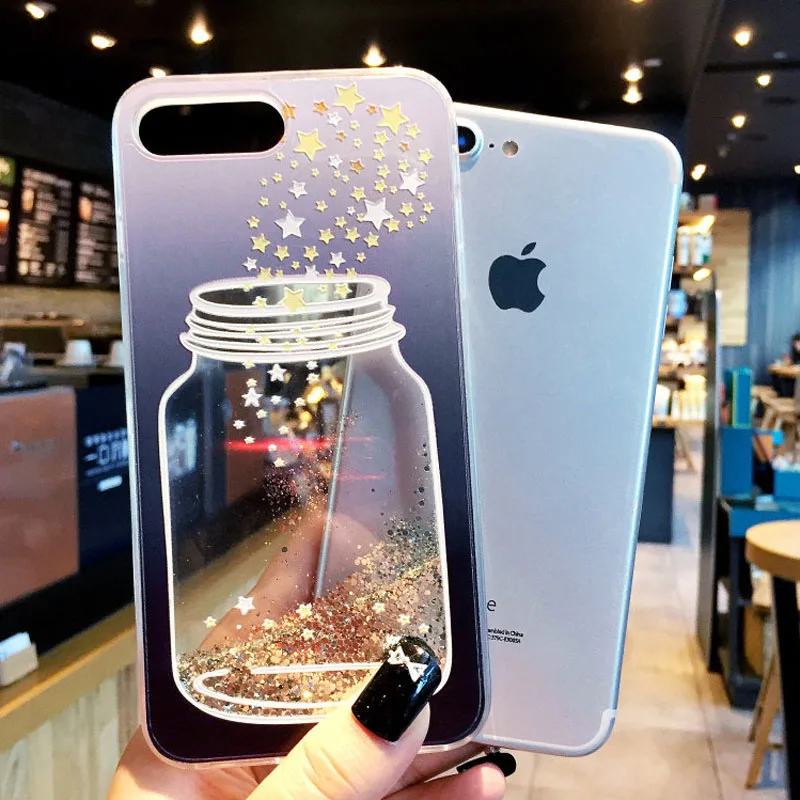 USLION струящийся чехол с сияющими блестками для Apple iPhone 7 Plus XR XS Max X 8 6 6s милый медведь