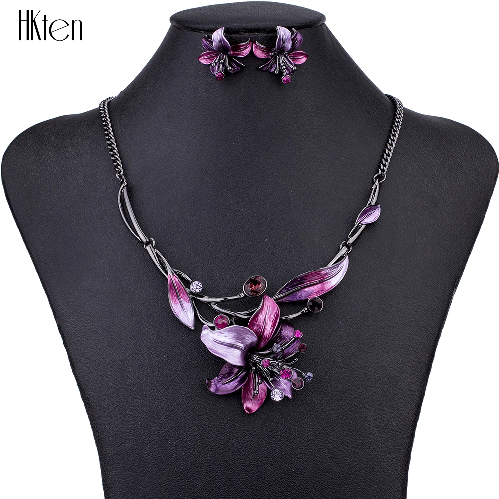 MS1504620 модные комплекты ювелирных изделий ожерелье цветной цветок подвеска