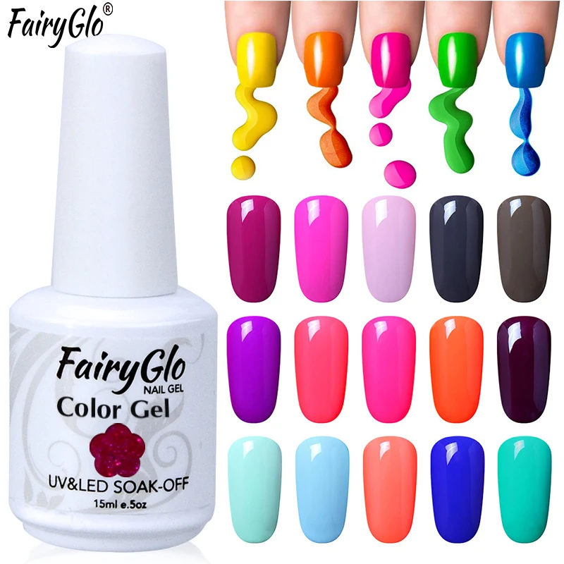 Гель для ногтей FairyGlo 15 мл чистый цвет белая бутылка впитывается УФ светодиодная