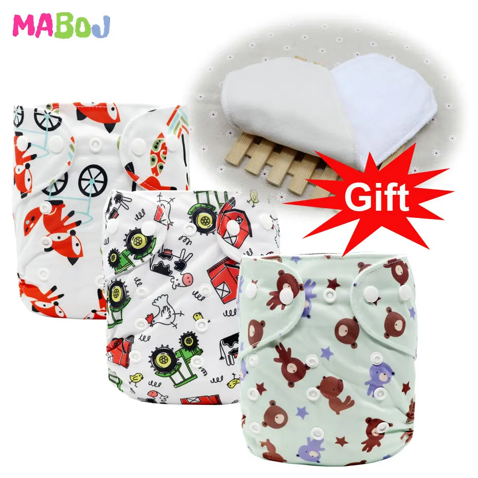 PD5-4-10-1 MABOJ Cloth Diapers Baby Pocket Cloth Diaper One Size Waterproof Nappy Reusable Cloth Nappies Set Washable Wholesale New - Цвет: PD5-4-10-1