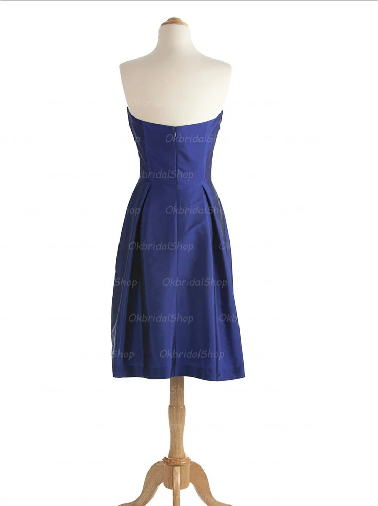 short taffeta blue bridesmaid dresses custom cheap BD14324 | Свадьбы и торжества