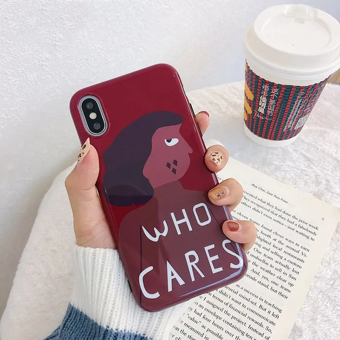 Wixcen корейский рисунок иллюстрации IMD чехол для IPhone Xs Xr Xsmax X 7 6 8 Plus английская буква