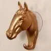 Gold Крючок для хранения на присоске, настенный декоративный стеллаж с головой лошади для ювелирных изделий, вешалки для ключей, смоляный крючок в виде лошадиной головы#10 - Цвет: Gold