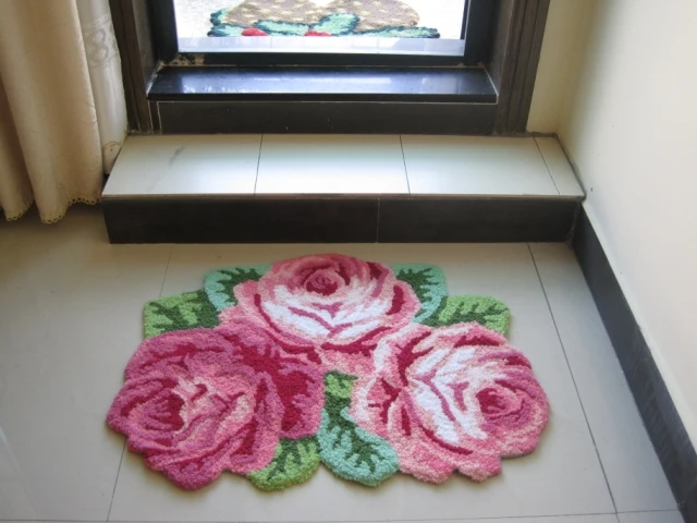

60*80 см 3D пасторальный розовый декоративный ковер для спальни ручной работы