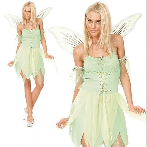 Volwassen Meisje Deluxe Groene Prinses Kostuum En De Piraat Bloem Tinkerbell Fairy Kostuumkostuum Met Wing