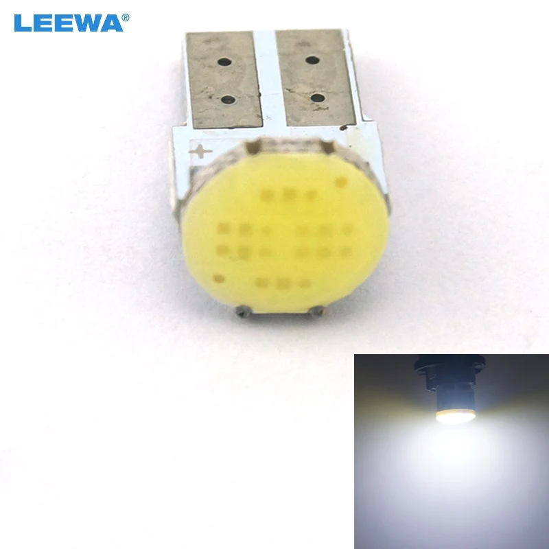 LEEWA 5 шт. DC12V 2 Вт T10 W5W/184/194 танкетка 6 светодиодный COB клиновидная автомобильная