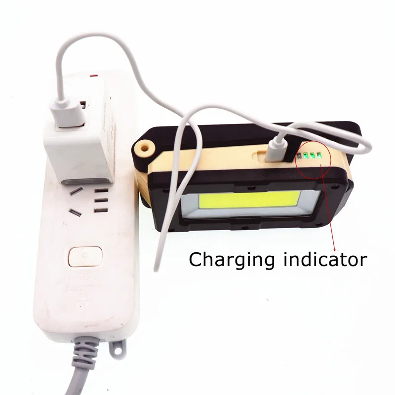 Портативный COB+ XPE светодиодный фонарик USB Перезаряжаемый светодиодный красный и белый свет магнит крючок Рабочий фонарь+ Встроенный аккумулятор