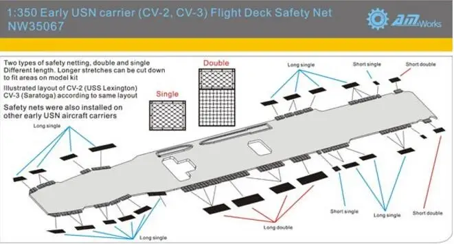 1350 Early USN Carrier (CV-2,CV-3) Прецизионный аксессуар для защитной сетки для полетной палубы (art.: 3920cbf92a56e) - 3920cbf92a56e
