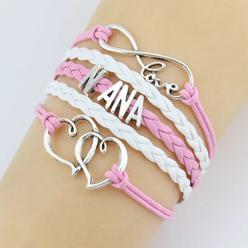 Бесконечность любовь Нана браслеты сердце и ноги очарование ручной работы