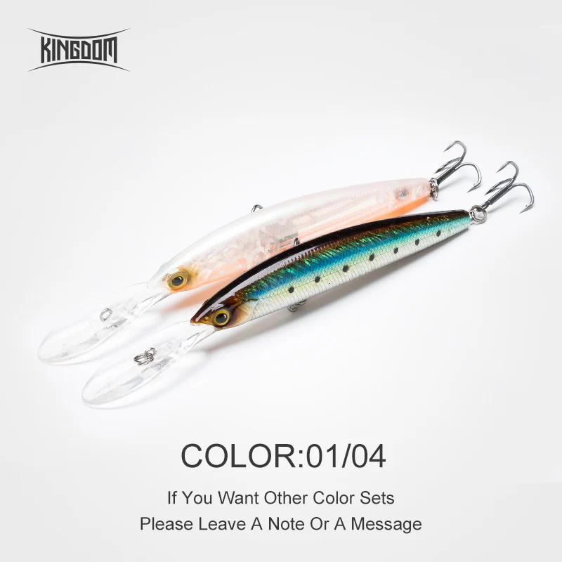 9505-1-4 Kingdom New Jerkbaits 100DR Fishing lures 100mm 120mm Suspending Minnow wobblers Depth 6-10ft long-casting Bass Pike Hard Baits - Цвет: 9505-1-4
