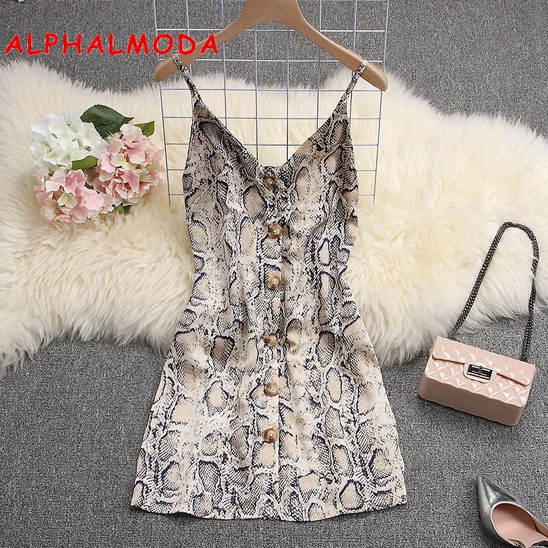 Женское однобортное платье ALPHALMODA ТРАПЕЦИЕВИДНОЕ мини-платье на бретельках со