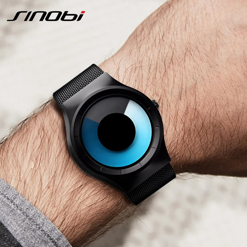 SINOBI Cool Black Man Wrist Watch 2019 Top Brand Luxury Steel Quartz Watches Relogio Masculino Creative Mens Sport Watches Clock