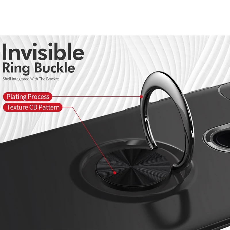 Ultra Thin Matte Rugged Soft Silicone Matel Magnetic Car Holder Case 360 Finger Ring Stand For Xiaomi Mi Mix 2 2S Mix2s Cover |
