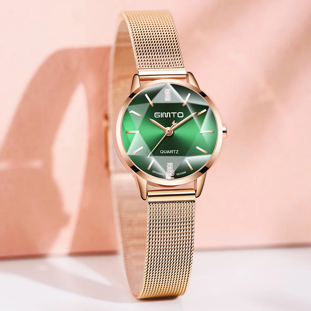 

Женские кварцевые часы с браслетом из розового золота 2019 пробы