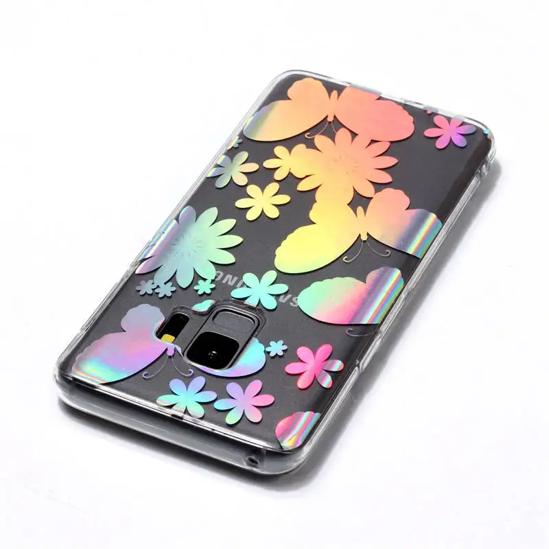 Cases For Samsung S9 S8 Plus Colorful Laser Silicone Soft TPU Back Cover Case Galaxy S3 S4 S5 S6 S7 edge Protect Bag | Мобильные
