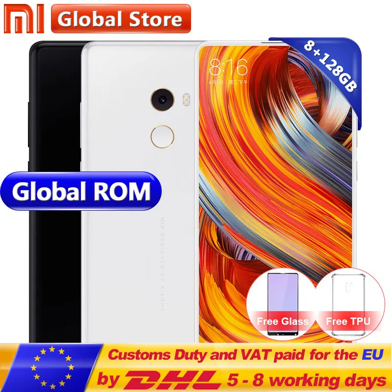Xiaomi Mi MIX 2 MIX2 8GB 128GB Smartphone Cell Phone Global ROM Snapdragon 835 Octa Core 5.99&quot Full Screen Display Ceramics | Мобильные