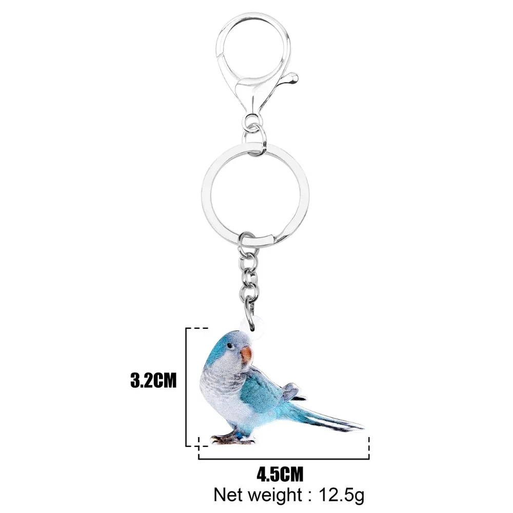 Bonsny акриловый синий Myiopsitta Monachus Bird брелок для ключей кольцо модное украшение