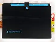 Новые канцелярские товары простые Многослойные папки для информации с пряжкой A4 папка 8 цветов папка для хранения файлов 5 в мешок для документов - Цвет: Black blue