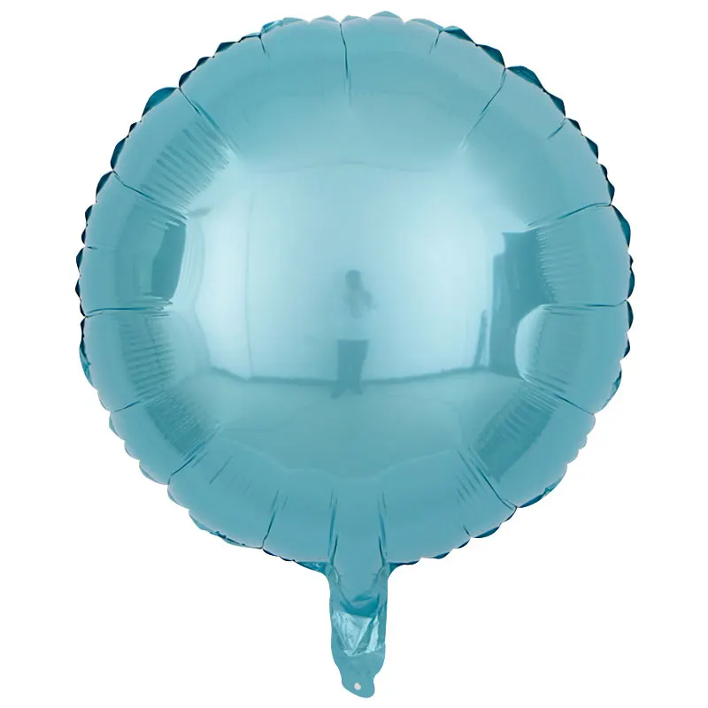 18 дюймов черный, белый цвет чисто круглый Фольга шар Baby Shower Свадебные украшения события вечерние цвета: золотистый, серебристый Soild гелий Balaos поставки - Цвет: Sky Blue  round ball