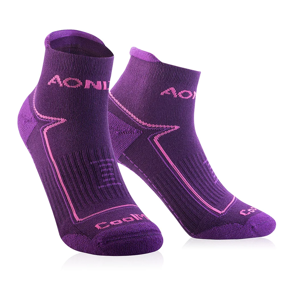 Purple AONIJIE E4090 Спорт на открытом воздухе бег Атлетическая производительность Tab тренировочная Подушка четверть Компрессионные носки пятка щит Велоспорт - Цвет: Purple