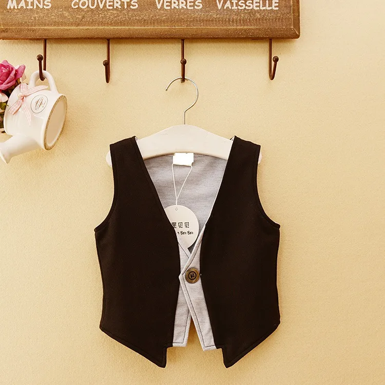 Мода 2017 г. мальчик прохладно рубашка для всех сезонов жилеты маленьких детей